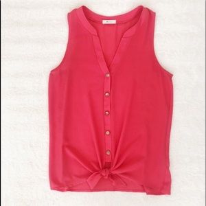 3 for $25 Coral button up sleeveless top